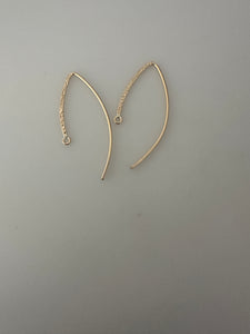 14K Real Gold Filled Sparkle V Shape Ear Wire | 19Gauge | Available in Three Sizes: 20mm, 28mm and 36mm