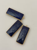 Lapis  Bezel Pack Six Pieces One Loop Real Gold Plated Lapis Rectangle Shape, Size : 12mmX30mm.#DM 1281
