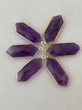 Amethyst  Pack of Pieces One Loop Bezel Gold Plated  Sterling Silver 925 Amethyst Long Marquise  Shape,Size:9mmX25mm.