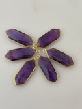 Amethyst  Pack of Pieces One Loop Bezel Gold Plated  Sterling Silver 925 Amethyst Long Marquise  Shape,Size:9mmX25mm.