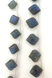 Square Shape Gemstone Beads with Top Drill Hole, Corner  Hole Gemstones, Amethyst, Labradorite, Peach Moonstone, Rose Quartz, and Amazonite.