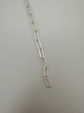 925 Sterling Silver Chain | 3 Feet Long | Black Rhodium And Silver Rectangle Chain Round Wire | Size 13.3mmX5mm