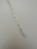 3 Feet of 925 Sterling Silver | Paper Clip Smooth Chain | Rectangular Chain Round Wire | Machine made Chain | Size 15.5mmX6mm