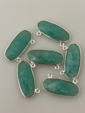 Amazonite Bezel Six Piece a Pack Connector Real Gold Plated and Sterling Silver 925  Amazonite Oval  Shape, Size : 10mmX25mm.