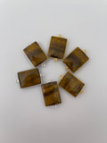 Tiger Eye A Pack of six Pieces Connector Real Gold Plated and Sterling Silver 925 Tiger Eye  Rectangle Shape, Size : 15mmX20mm.