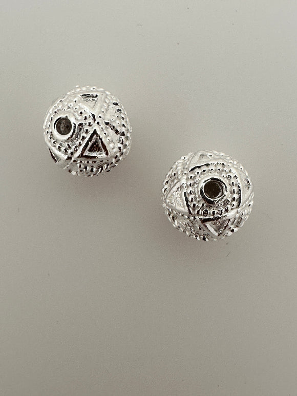 925 Sterling Silver Beads | Round Beads | 2Pcs. Per Pack | Silver Bead | Sizes: 10mm. #B29SS