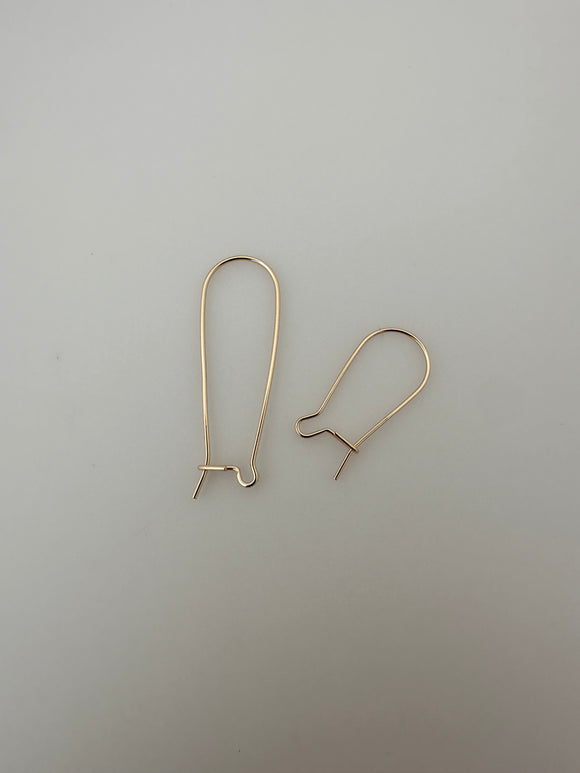 14K Gold Filled Kidney Ear Wire 6 to 10 pieces in a pack.