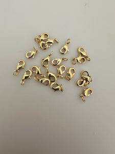 Gold  Finish Lobster Claw Clasps With Jump ring  20 pcs in pack  Size :10mmX6mm #CL50BMGO