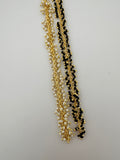 3 Feet white pearl Bead Dangling Chain Gold Finish Wire Synthetic White And Black  Beads chain Size :2mm