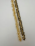 3 Feet white pearl Bead Dangling Chain Gold Finish Wire Synthetic White And Black  Beads chain Size :2mm