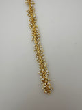 3 Feet white pearl Bead Dangling Chain Gold Finish Wire Synthetic White And Black  Beads chain Size :2mm