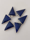 Lapis  Six Pieces in a Pack One Loop  Real Gold Plated  And Silver Plated  Lapis  Triangle Shape, Size : 15mmX20mm.