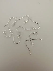 925 Sterling Silver Ball End Ear Wire  | 12Pcs. Per Pack | Size: 11.5X20mm (0.66mm) EW8SS