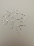 925 Sterling Silver Ball End Ear Wire  | 12Pcs. Per Pack | Size: 11.5X20mm (0.66mm) EW8SS