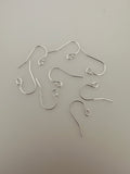 925 Sterling Silver Ball End Ear Wire  | 12Pcs. Per Pack | Size: 11.5X20mm (0.66mm) EW8SS