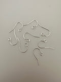 925 Sterling Silver Ball End Ear Wire  | 12Pcs. Per Pack | Size: 11.5X20mm (0.66mm) EW8SS