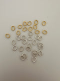 Oval Shape Twisted Rings | About 125 Pcs. | Gold Finish and Silver Plated | Closed Rings | Decorated | Size: 6mmX7mm .