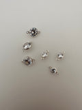 3Pcs Of 925 Sterling Silver  CZ Bezel Connectors | Excellent Quality CZ Connectors | Two Size : 4mm & 6mm