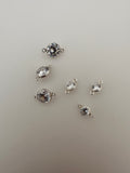 3Pcs Of 925 Sterling Silver  CZ Bezel Connectors | Excellent Quality CZ Connectors | Two Size : 4mm & 6mm