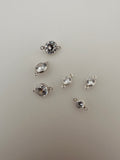 3Pcs Of 925 Sterling Silver  CZ Bezel Connectors | Excellent Quality CZ Connectors | Two Size : 4mm & 6mm