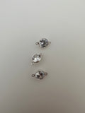 3Pcs Of 925 Sterling Silver  CZ Bezel Connectors | Excellent Quality CZ Connectors | Two Size : 4mm & 6mm