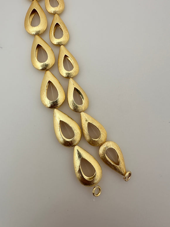 Tear Drop, Decorative Tear Drop Beads, Gold Finish or Silver plated, Brushed Finish, e-coated .