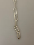 3 Feet of 925 Sterling Silver | Paper Clip Smooth Chain | Rectangular Chain Round Wire | Machine made Chain | Size 15.5mmX6mm