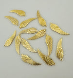 Gold Finish Leaf Charm 14 Pcs Size: 29mmX9mm, Gold Finish E-coated Components/Findings.#CS61BMGO