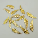 Gold Finish Leaf Charm 14 Pcs Size: 29mmX9mm, Gold Finish E-coated Components/Findings.#CS61BMGO