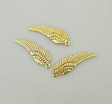 Gold Finish Leaf Charm 14 Pcs Size: 29mmX9mm, Gold Finish E-coated Components/Findings.#CS61BMGO