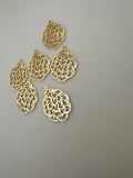 A Pack of 6 Pcs. Gold Finish Finding anti tarnish finish | Brushed Finish | Light weight Pendent Sizes"33mX24mm#CD5BMGO