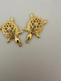 4 Pcs. Gold Finish Crocodile  Pendent /Charm  E-coated, Copper Finding Size:36mmX31mm #CD12BMGO