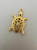 4 Pcs. Gold Finish Crocodile  Pendent /Charm  E-coated, Copper Finding Size:36mmX31mm #CD12BMGO