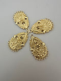 4 Pcs. Gold Finish Pendent /Charm  E-coated, Copper Finding Size:39mmX22mm #CD4BMGO