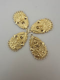 4 Pcs. Gold Finish Pendent /Charm  E-coated, Copper Finding Size:39mmX22mm #CD4BMGO