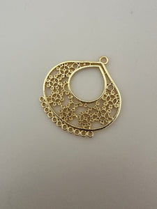 4 Pcs. Gold Finish Pendent /Charm  E-coated, Copper Finding Size:43mmX40mm