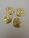 4 Pcs. Gold Finish Pendent /Charm  E-coated, Copper Finding Size:32mmX26mm #CD9BMGO