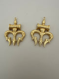 2 Pcs. Gold Finish Trident Finding Pendent /Charm  E-coated, Copper Finding Size:39mmX22mm #CD14BMGO