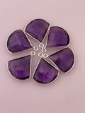 Amethyst  Bezel Six Pieces Gold Plated And Sterling Silver  Amethyst One Loop ,QTR Circle Shape, Size : 17mm.