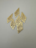 6 Pcs. Gold Finish Pendent /Charm  E-coated, Copper Finding Size:50mmX22mm #C42BMGO