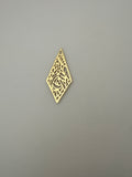 6 Pcs. Gold Finish Pendent /Charm  E-coated, Copper Finding Size:50mmX22mm #C42BMGO