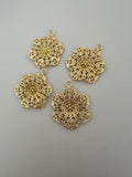 4 Pcs. Gold Finish Pendent /Charm  E-coated, Copper Finding Size:35mmX28mm #CD7BMGO