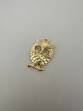 6Pcs. Gold Finish Owl  Pendent /Charm  E-coated, Copper Finding Size:34mmX23mm