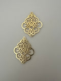 6 Pcs. Gold Finish  Pendant /Charm  E-coated, Copper Finding Size:40mmX31mm #CD10BMGO