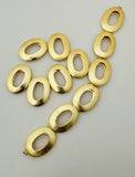 1 Strand of GOLD  Finish Oval Shape  , E-coated Beads. Bead Size is: (35mmX26mmmmThinkness)#B156BMGOO