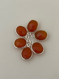 Red Onyx  Bezel Pack of 6 Pcs Sterling Silver Red  Onyx Oval Shape With One Loop Bezel  Size :9mmX11mm.#DM 1140