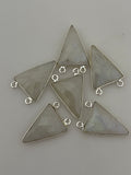 Rainbow Moonstone a Pack of Six Pieces Connector  Real Gold Plated  And Silver Plated Rainbow Moon stone Triangle Shape, Size : 15mmX20mm.