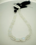 Natural Rainbow Moonstone Faceted Rectangle Beads – 10×14mm & 12×16mm – 19-Bead Strand + 21-Bead Strand