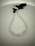 Natural Rainbow Moonstone Faceted Rectangle Beads – 10×14mm & 12×16mm – 19-Bead Strand + 21-Bead Strand