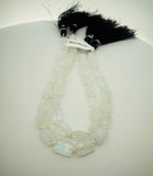 Natural Rainbow Moonstone Faceted Rectangle Beads – 10×14mm & 12×16mm – 19-Bead Strand + 21-Bead Strand